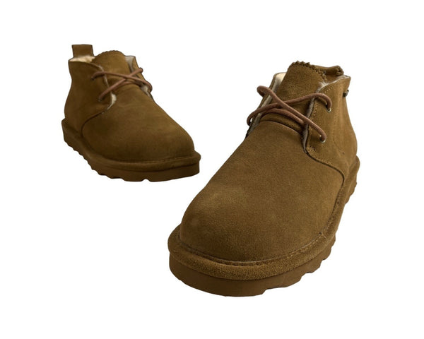 Bearpaw Women's Brown Leather Wool Lining Winter Booties Sz 9 - NWOB