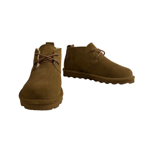 Bearpaw Women's Brown Leather Wool Lining Winter Booties Sz 9 - NWOB