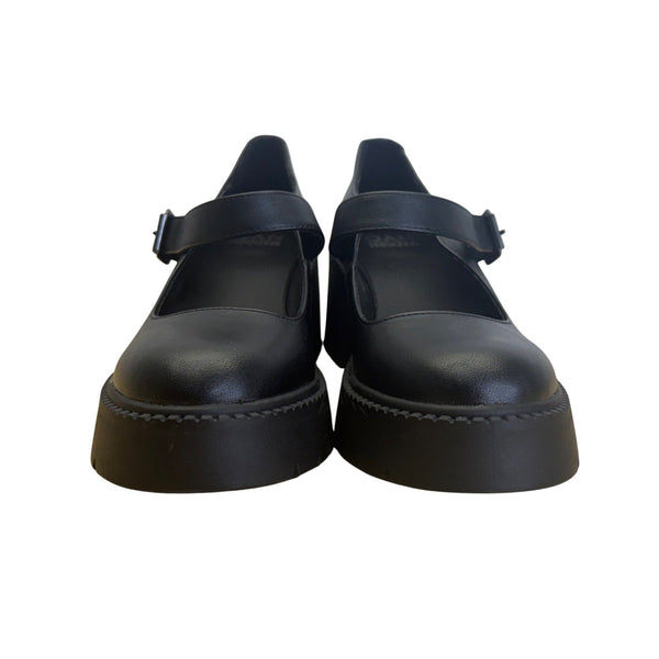 Madden NYC Women’s Black Lug Sole Adjustable Strap Mary Jane Shoes Size 8.5 US