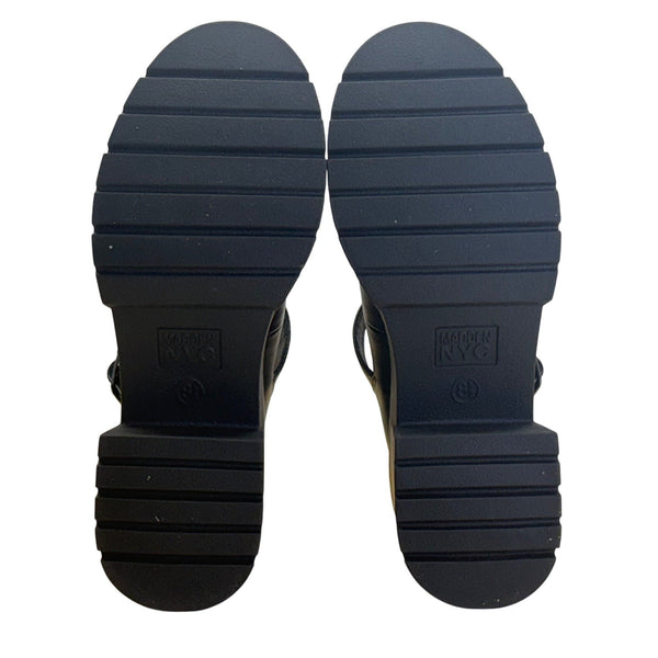 Madden NYC Women’s Black Lug Sole Adjustable Strap Mary Jane Shoes Size 8.5 US