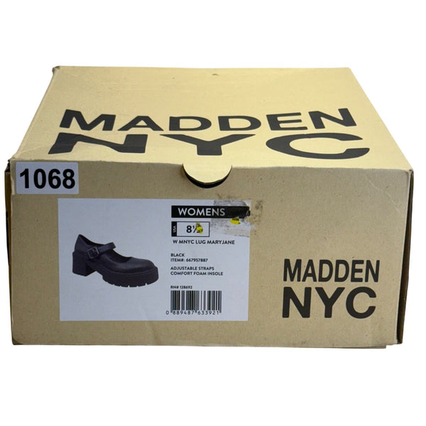 Madden NYC Women’s Black Lug Sole Adjustable Strap Mary Jane Shoes Size 8.5 US