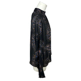 Blush Noir Womens Long Sleeve Floral Paisley Blouse M Black Sz M