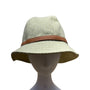 Talbots Womens Light Green Bucket Hat With Leather Belt Band