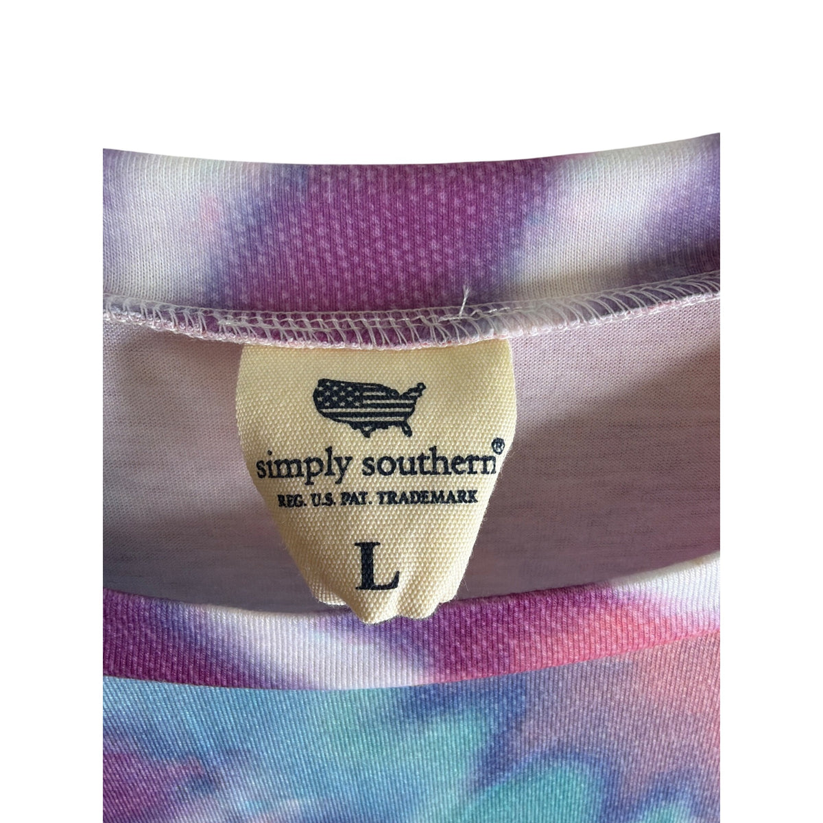 Simply Southern Womens Multi-Color Tie-Dye T-Shirt Dress Elastic Waist Adjustable Large