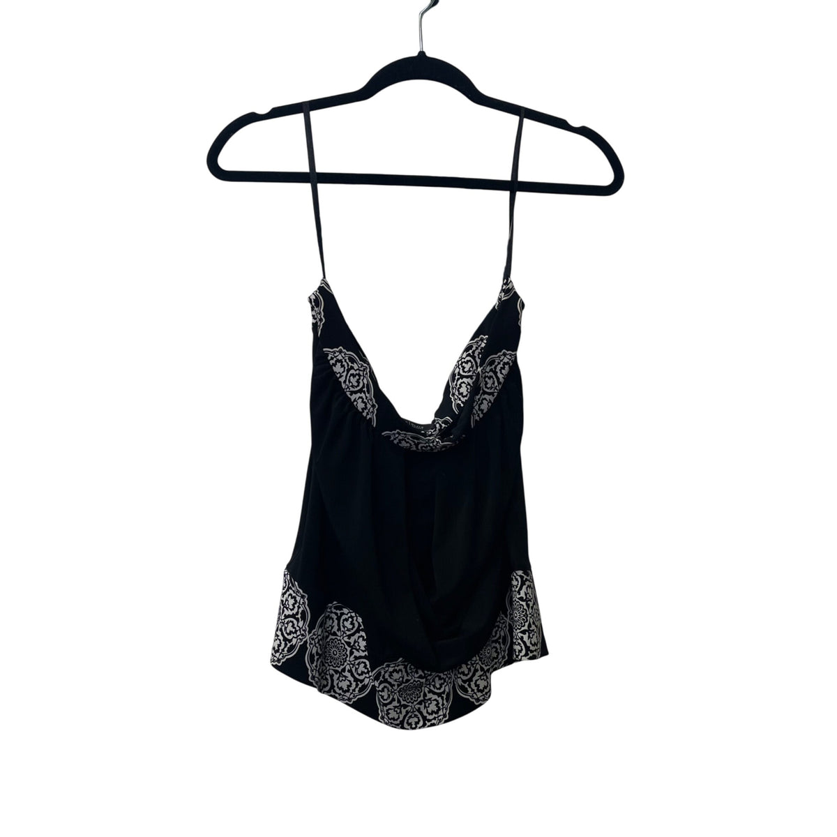 White House Black Market Womens Black & White Cowl Neck Tank Top Medium Stylish