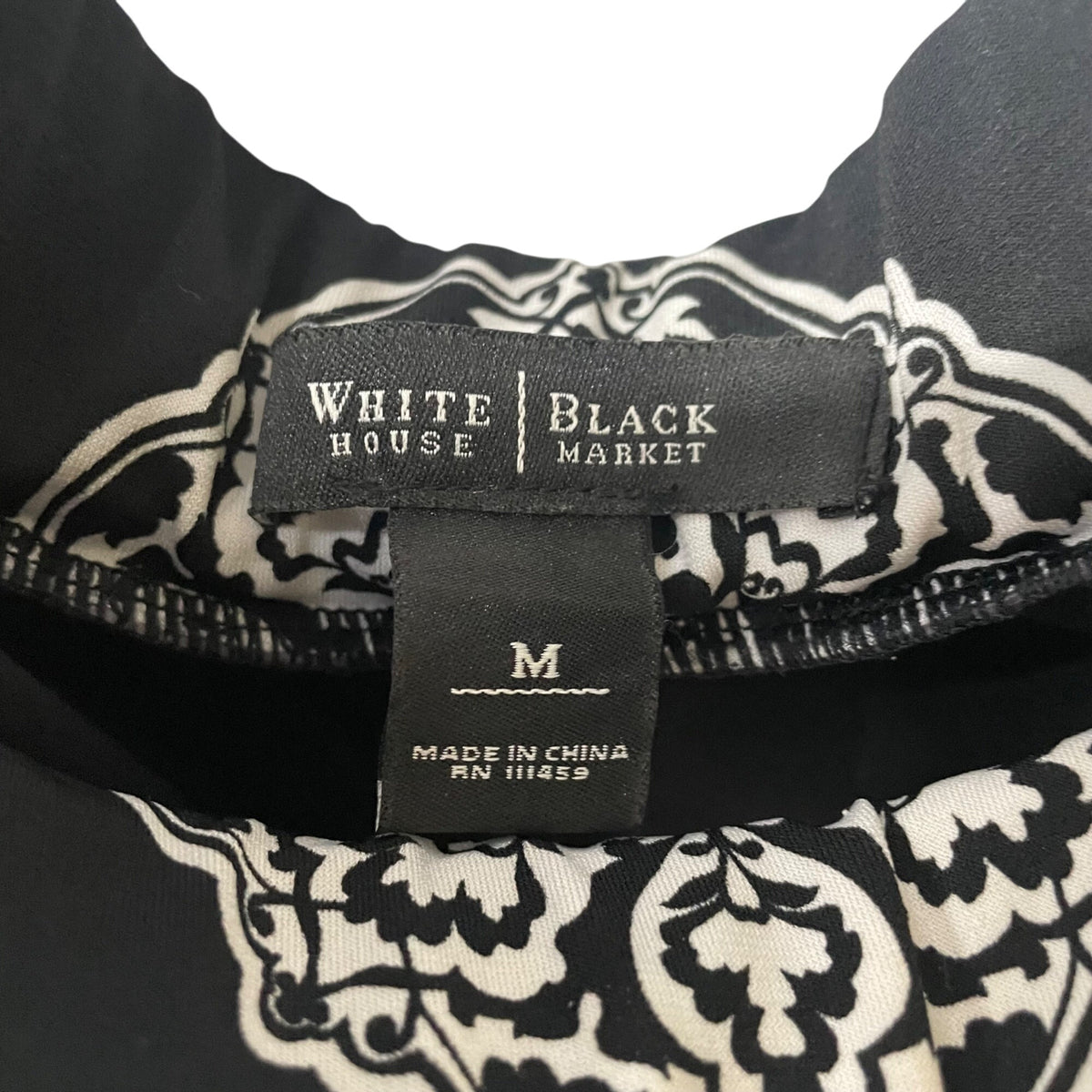 White House Black Market Womens Black & White Cowl Neck Tank Top Medium Stylish