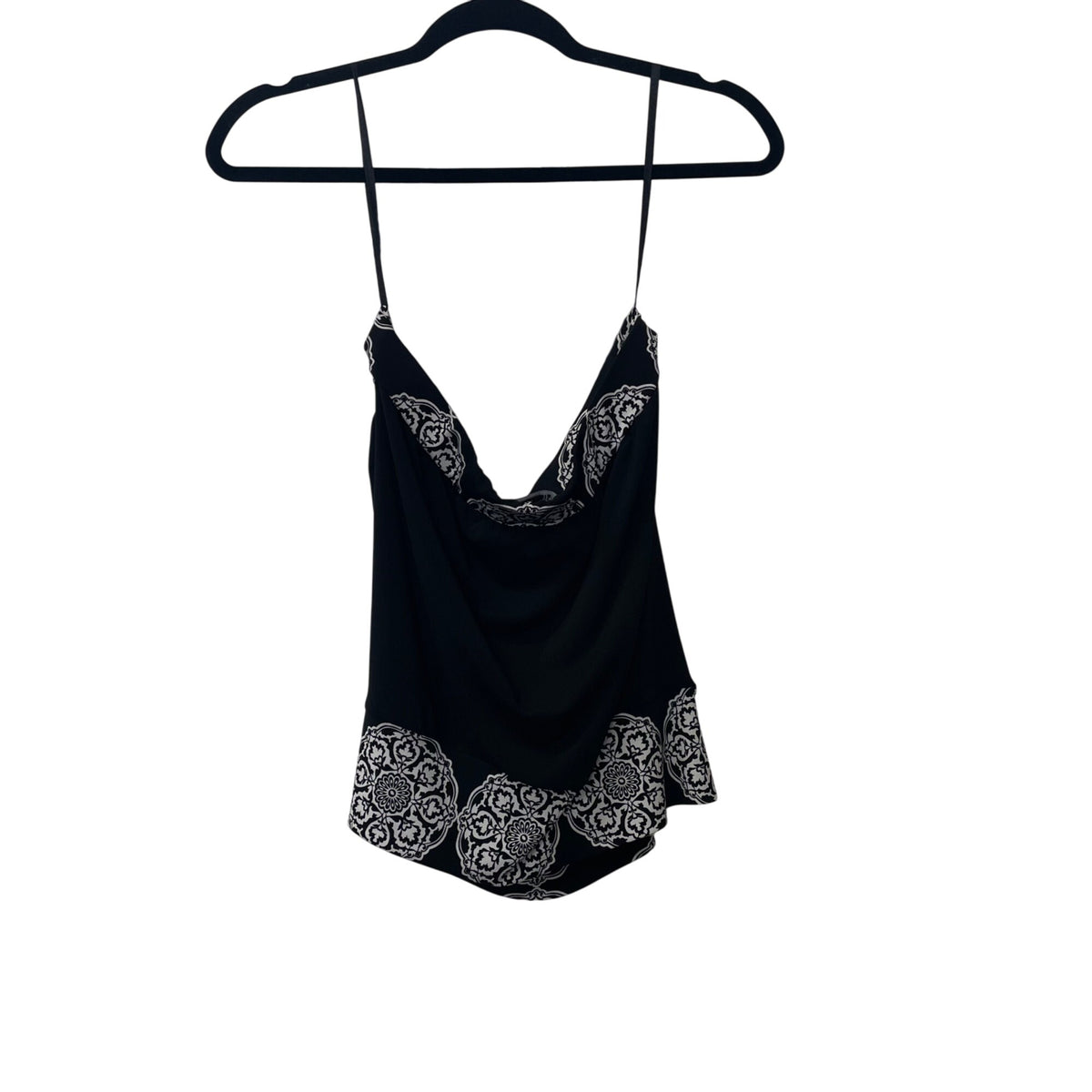 White House Black Market Womens Black & White Cowl Neck Tank Top Medium Stylish