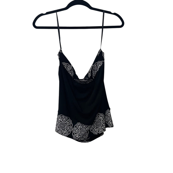 White House Black Market Womens Black & White Cowl Neck Tank Top Medium Stylish