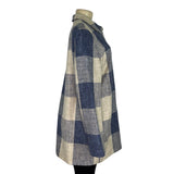 J.McLaughlin Womens Blue & Cream Plaid Linen Blend Button-down Jacket Size XL