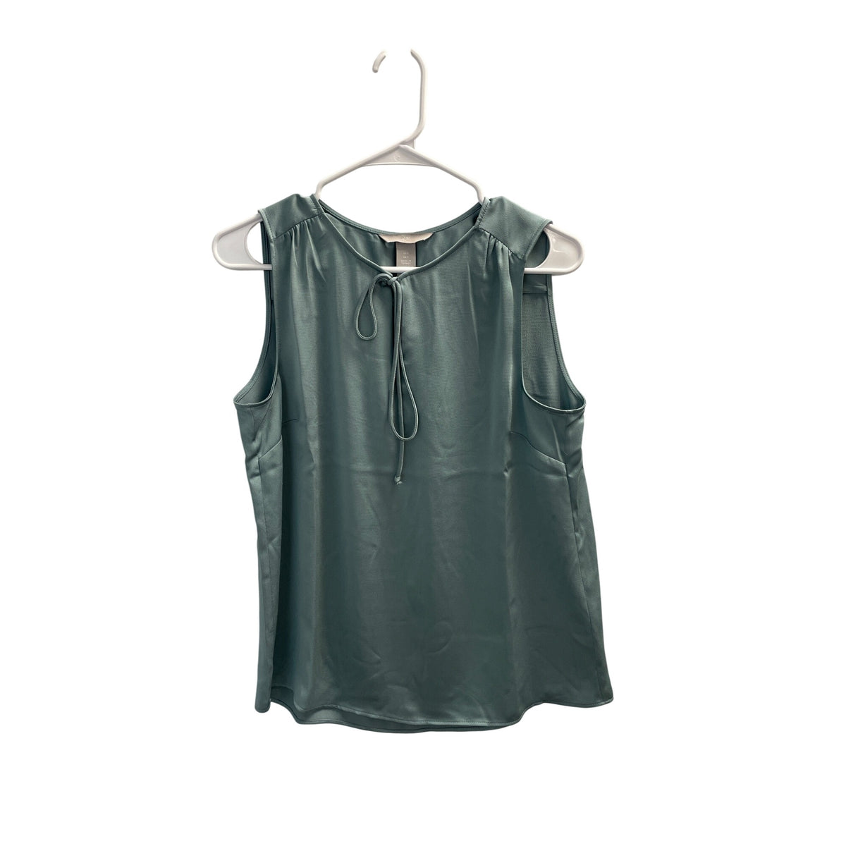 H&M Womens Sleeveless Satin Top With Tie Sage Green Size S