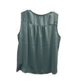 H&M Womens Sleeveless Satin Top With Tie Sage Green Size S