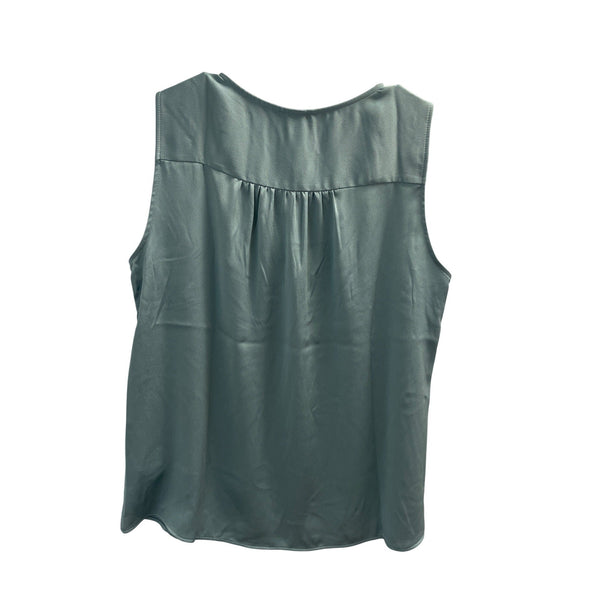 H&M Womens Sleeveless Satin Top With Tie Sage Green Size S