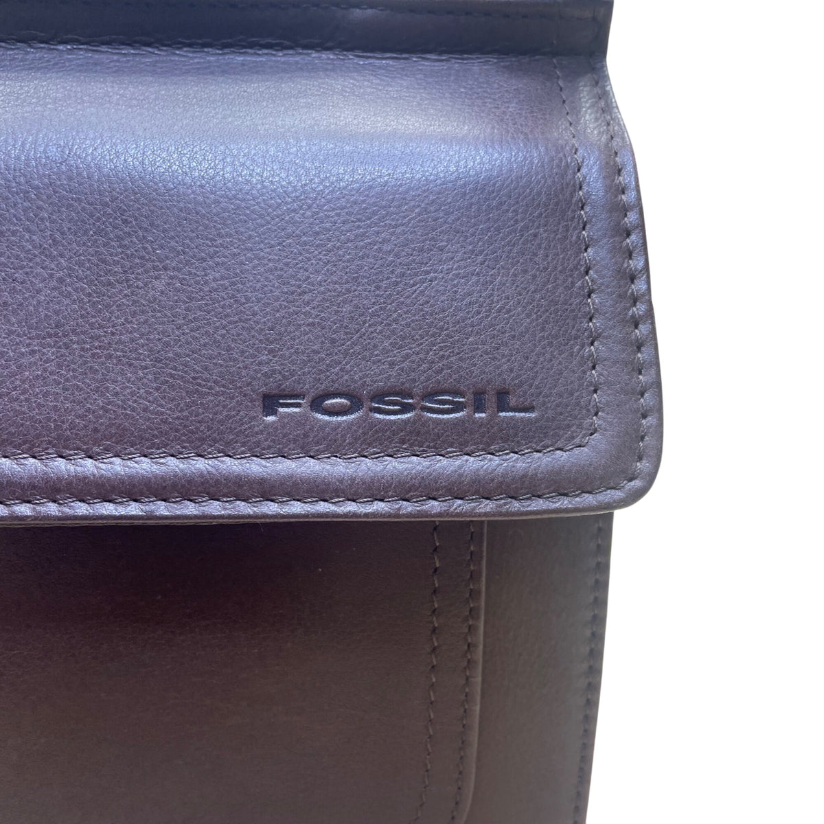 Fossil Women’s Brown Leather Flap Closure Adjustable Strap Crossbody Bag