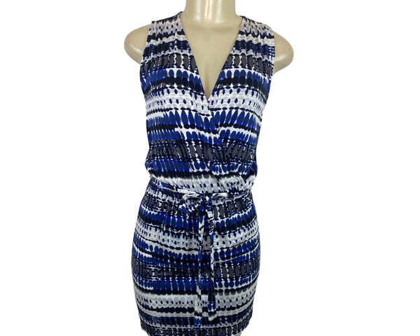 South Moon Under Blue & White Sleeveless Wrap Style Mini Dress Sz XS - New