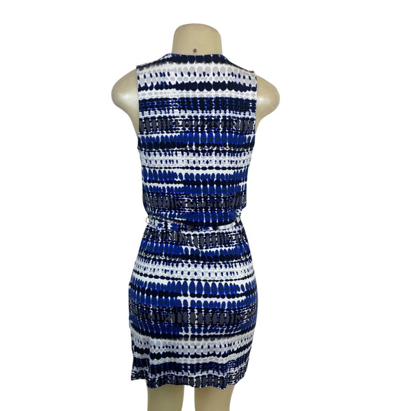 South Moon Under Blue & White Sleeveless Wrap Style Mini Dress Sz XS - New