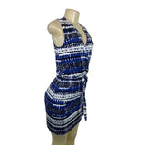 South Moon Under Blue & White Sleeveless Wrap Style Mini Dress Sz XS - New