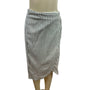 June & Hudson Gray & White Striped Wrap Skirt With Tie Waist & Back Slit S - New