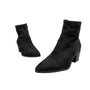 Franco Sarto Women's Black Leather Shaneen Peat Pointed Toe Ankle Booties Sz 8
