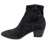 Franco Sarto Women's Black Leather Shaneen Peat Pointed Toe Ankle Booties Sz 8
