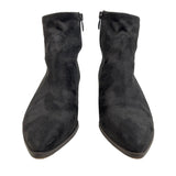 Franco Sarto Women's Black Leather Shaneen Peat Pointed Toe Ankle Booties Sz 8