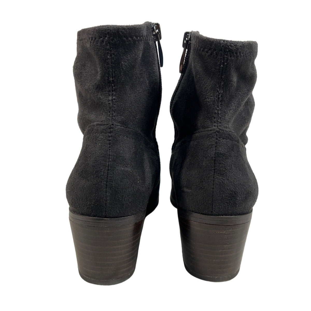 Franco Sarto Women's Black Leather Shaneen Peat Pointed Toe Ankle Booties Sz 8