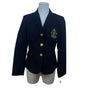Ralph Lauren Women's Black Blazer Button-Front Embroidered Emblem Size P/M - New