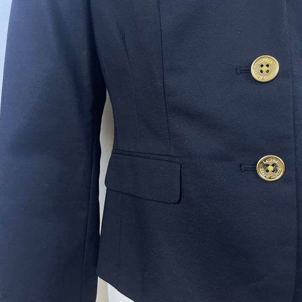 Ralph Lauren Women's Black Blazer Button-Front Embroidered Emblem Size P/M - New