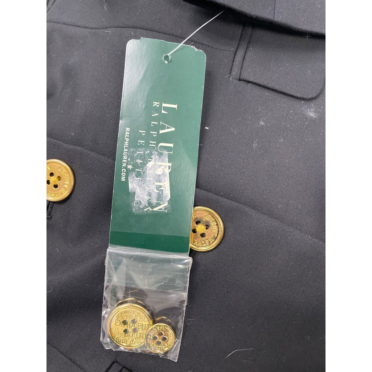 Ralph Lauren Women's Black Blazer Button-Front Embroidered Emblem Size P/M - New