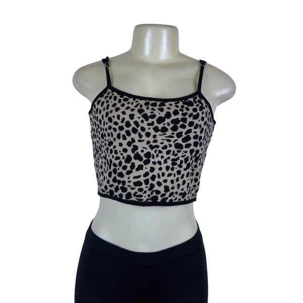 Le Lis Womens Animal Print Rayon Polyester Sweater & Tank Top Set  Stylish Size M