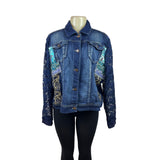 Berek Womens Medium Denim Jacket With Lace Sleeves Size 1X
