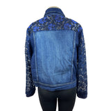 Berek Womens Medium Denim Jacket With Lace Sleeves Size 1X