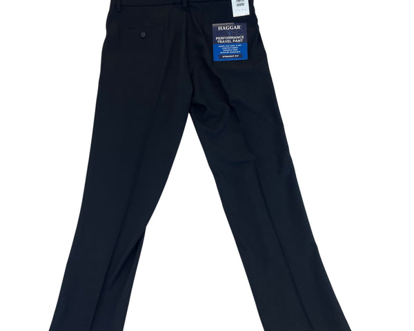 Haggar Mens Black Straight Fit Pants With Flex Waistband Sz 36x32 - New