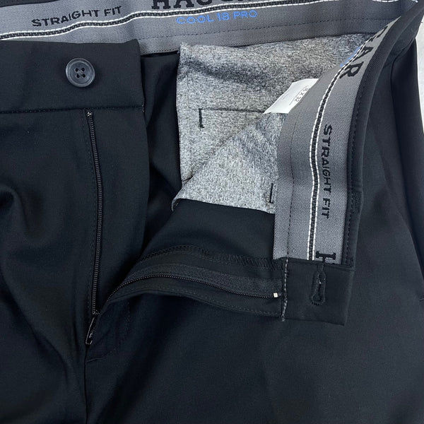 Haggar Mens Black Straight Fit Pants With Flex Waistband Sz 36x32 - New