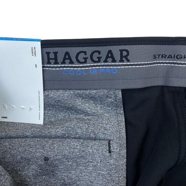 Haggar Mens Black Straight Fit Pants With Flex Waistband Sz 36x32 - New
