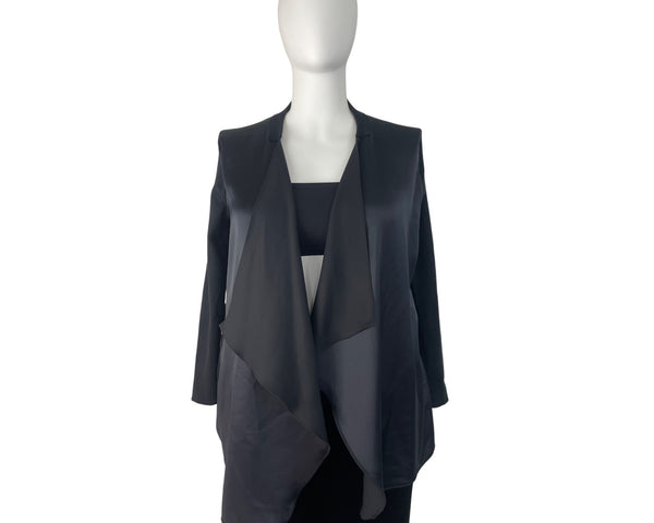 Calvin Klein Womens Black Open Front Draped Cardigan XL
