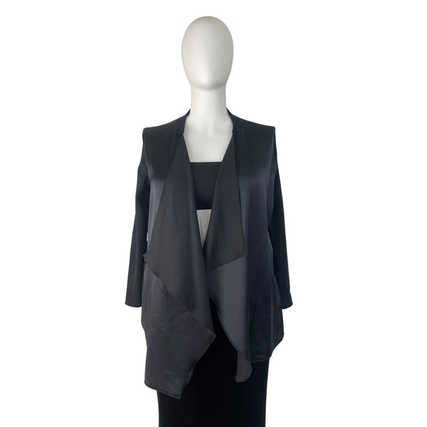Calvin Klein Womens Black Open Front Draped Cardigan XL