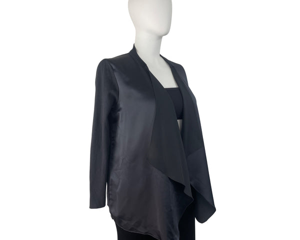 Calvin Klein Womens Black Open Front Draped Cardigan XL