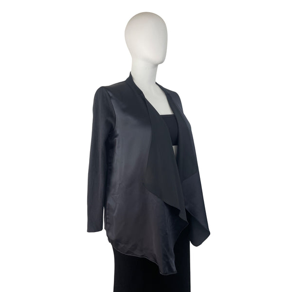 Calvin Klein Womens Black Open Front Draped Cardigan XL