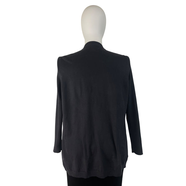 Calvin Klein Womens Black Open Front Draped Cardigan XL