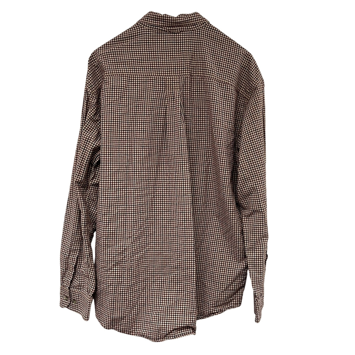 Timberland Mens Brown/White Cotton Checkered Long Sleeve Button-Up Shirt Size L