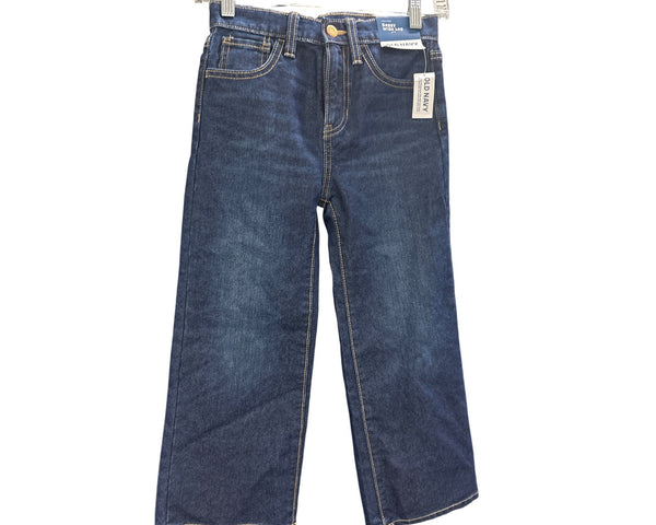 Old Navy Kid’s Blue Denim High-Rise Baggy Wide Leg Jeans Size 8 Cotton Casual NWT