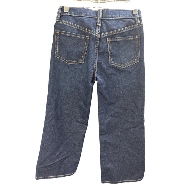Old Navy Kid’s Blue Denim High-Rise Baggy Wide Leg Jeans Size 8 Cotton Casual NWT
