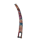 Vintage Casa Lopez Floral Leather Belt With Silver Metal Clasp