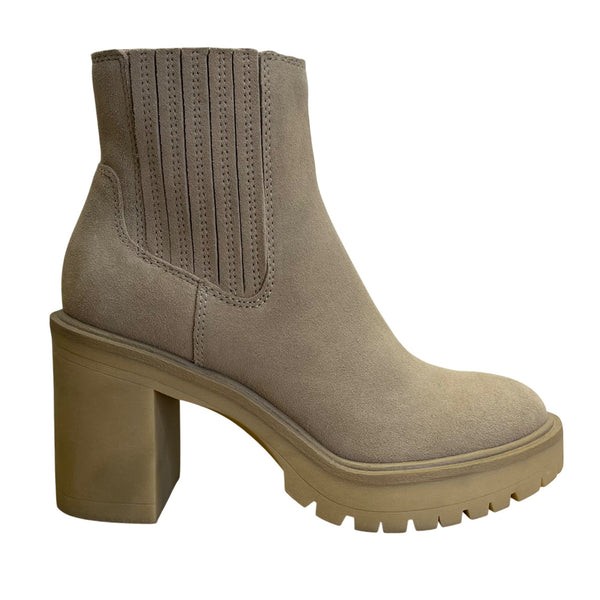 Dolce Vita Women’s Taupe Leather Chunky Heel Caster H20 Boots Size 8 - New