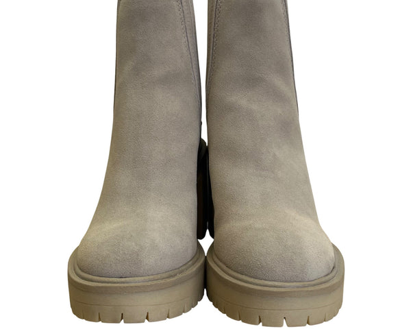 Dolce Vita Women’s Taupe Leather Chunky Heel Caster H20 Boots Size 8