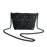 Patrizia Luca Women's Black Geo Tile & Chain Strap Shoulder Crossbody Bag Sz S