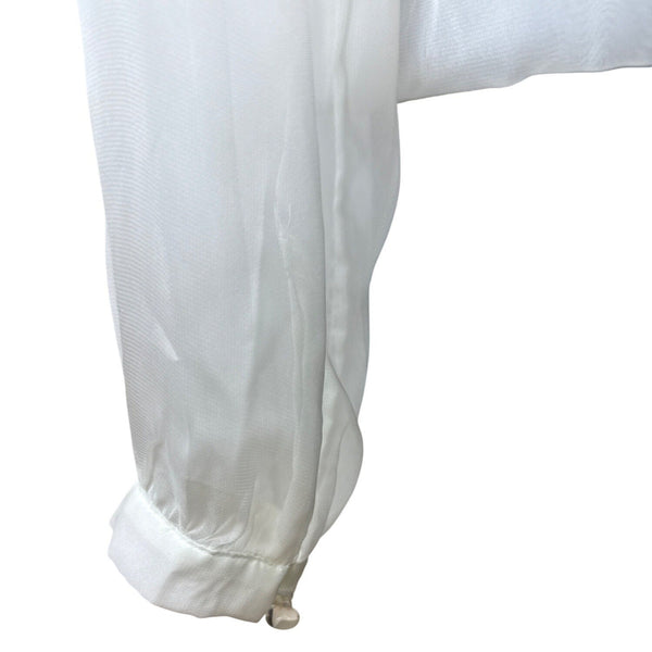 White House Black Market Women’s Sheer White Long Sleeve Blouse Size 6 - New