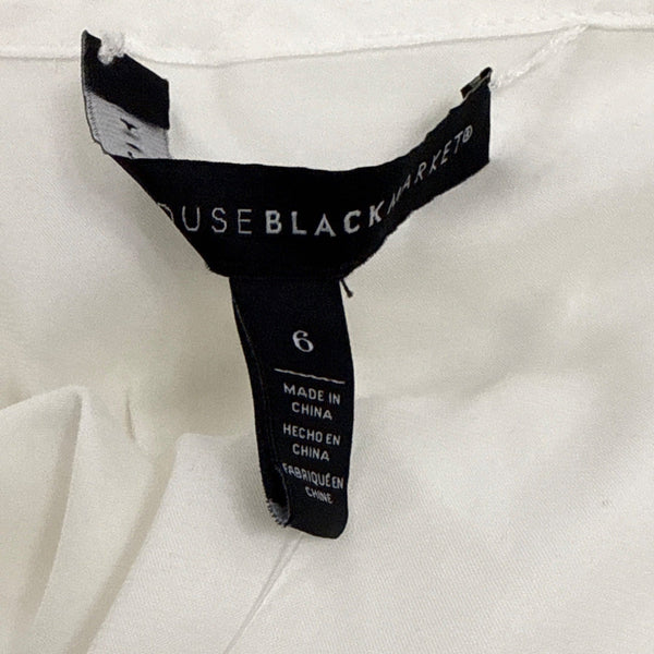 White House Black Market Women’s Sheer White Long Sleeve Blouse Size 6 - New
