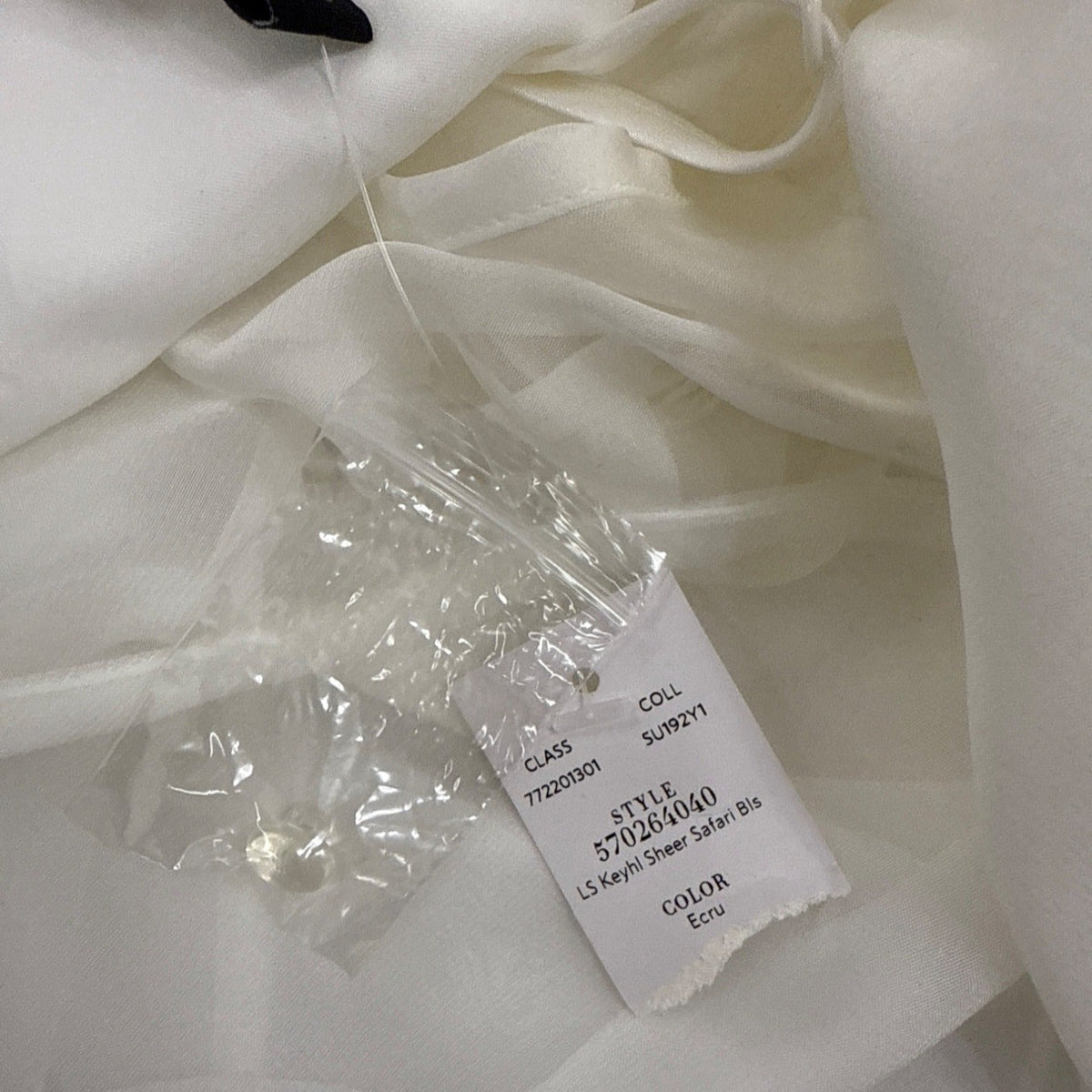 White House Black Market Women’s Sheer White Long Sleeve Blouse Size 6 - New
