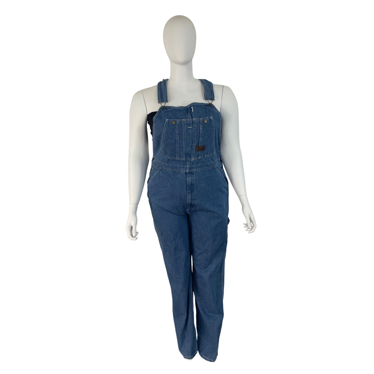 Walls Womens Blue Denim Overalls Relaxed Fit Adjustable Straps Workwear Sz 40x34